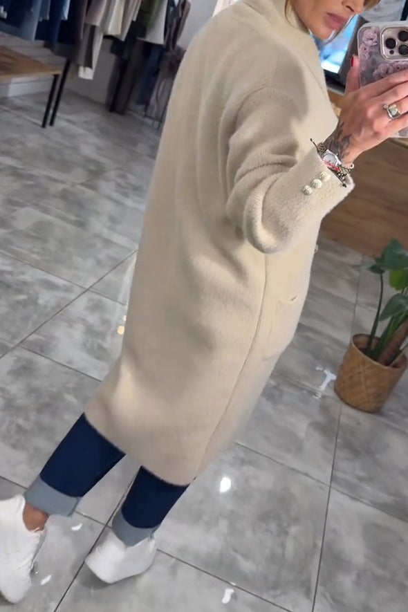 Womens Plush-breasted Casual Cardigan