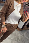 Women Breasted Cardigan + Pants Casual Set