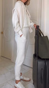 Women Round Neck Top + Pants Casual Suit
