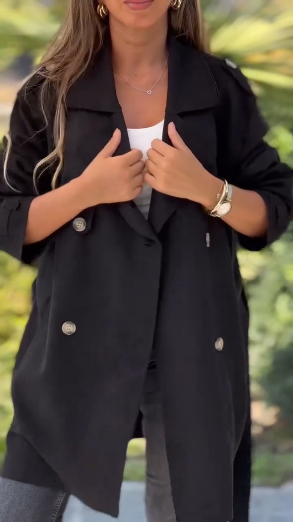 Womens Lapel Temperament Casual Coat