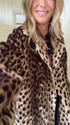 Women Lapel Leopard Print Casual Coat