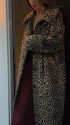 Womens Lapel Leopard Printed Casual Coat