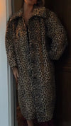 Womens Lapel Leopard Printed Casual Coat