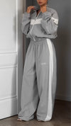 Womens Lapel Jacket + Pants Sports and Casual Style Suit