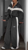 Womens Lapel Jacket + Pants Sports and Casual Style Suit