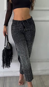 Womens Spliced and Hot Diamond Casual Jeans