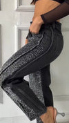 Womens Spliced and Hot Diamond Casual Jeans