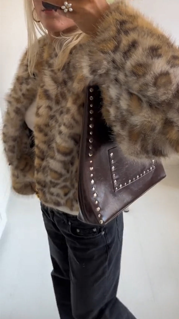 Womens Printed Plush Casual Coat