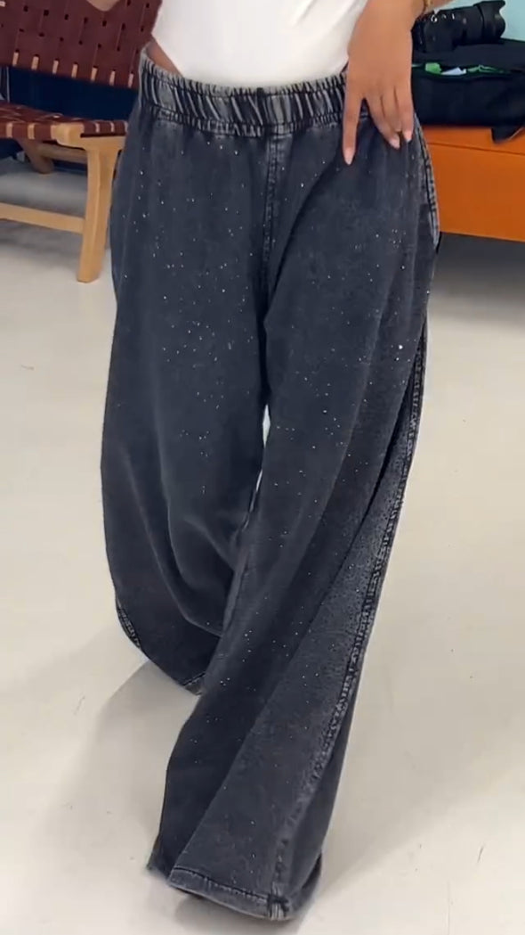 Womens Hot Diamond Loose Casual Pants