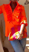 Womens Round Piece Splicing Solid Color Casual Top