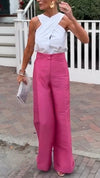 Women Cross Top + Pants Temperament Casual Suit