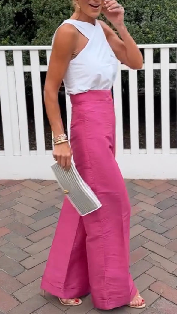 Women Cross Top + Pants Temperament Casual Suit