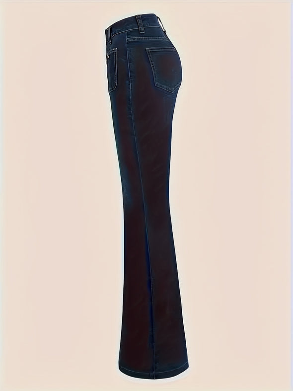 Womens Spliced high-waisted Casual Jeans