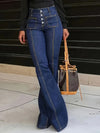 Womens Spliced high-waisted Casual Jeans