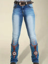 Ladies Washed and Printed Casual Jeans