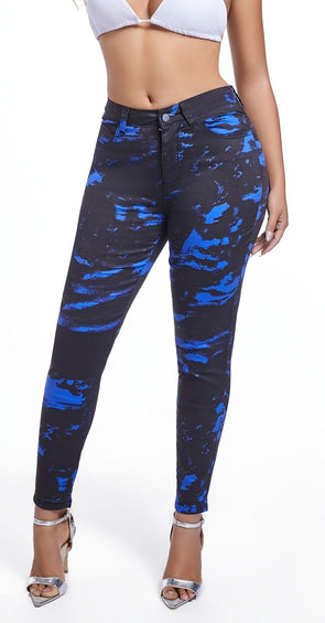 Ladies Cross Dyed Casual Jeans