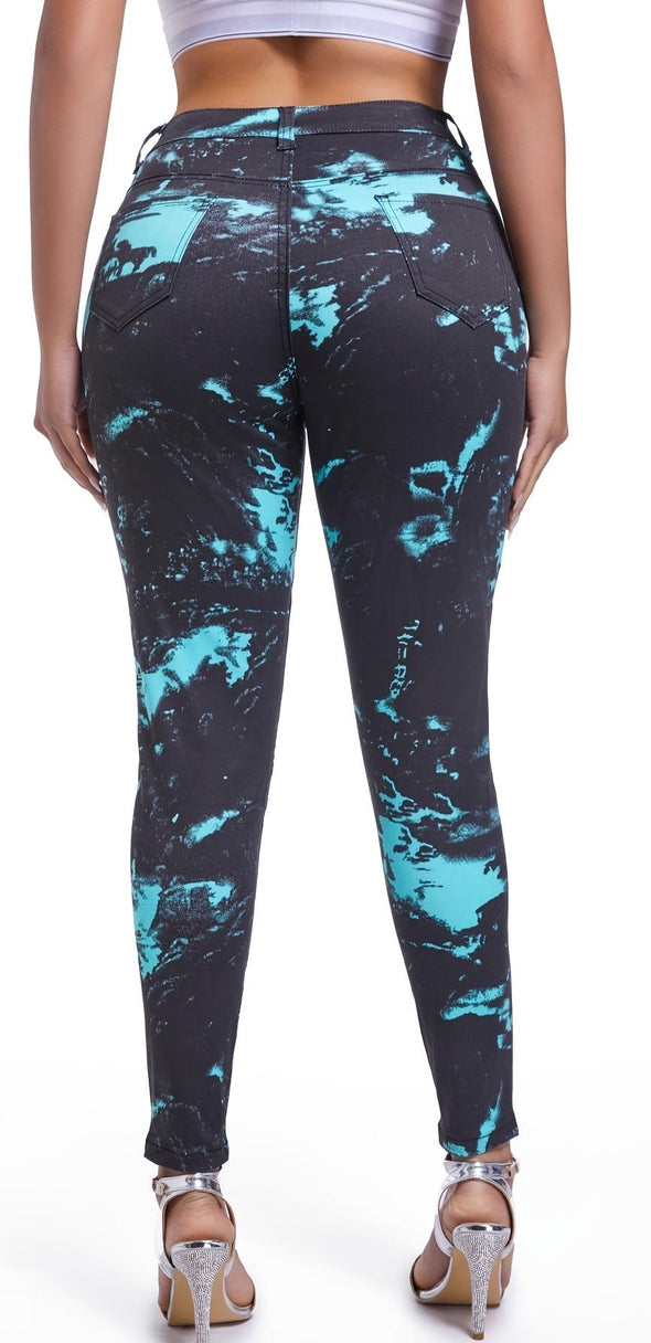 Ladies Cross Dyed Casual Jeans