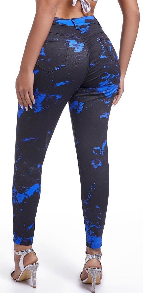 Ladies Cross Dyed Casual Jeans
