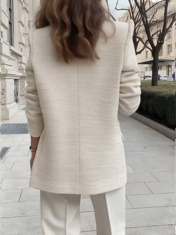 Women Lapel Double-breasted Temperament Casual Blazer
