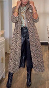 Women Lapel Printed Temperament Casual Coat