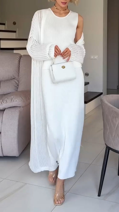 Women Solid Color Casual Three-piece Set
