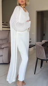Women Solid Color Casual Three-piece Set