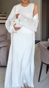 Women Solid Color Casual Three-piece Set