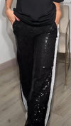 Womens Spliced sequin Casual Pants