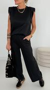 Womens Round Neck Solid Color Casual Suit