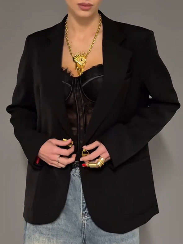 Womens Lapel Temperament Commuter Jacket