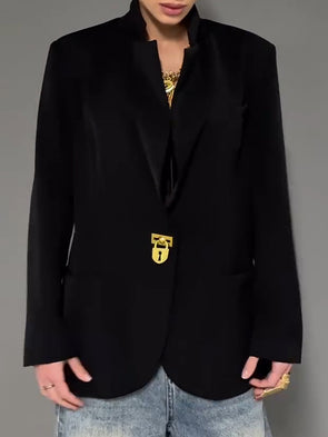 Womens Lapel Temperament Commuter Jacket