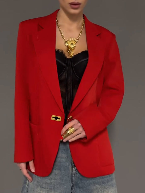Womens Lapel Temperament Commuter Jacket