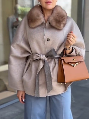 Women Fur Collar Temperament Casual Coat