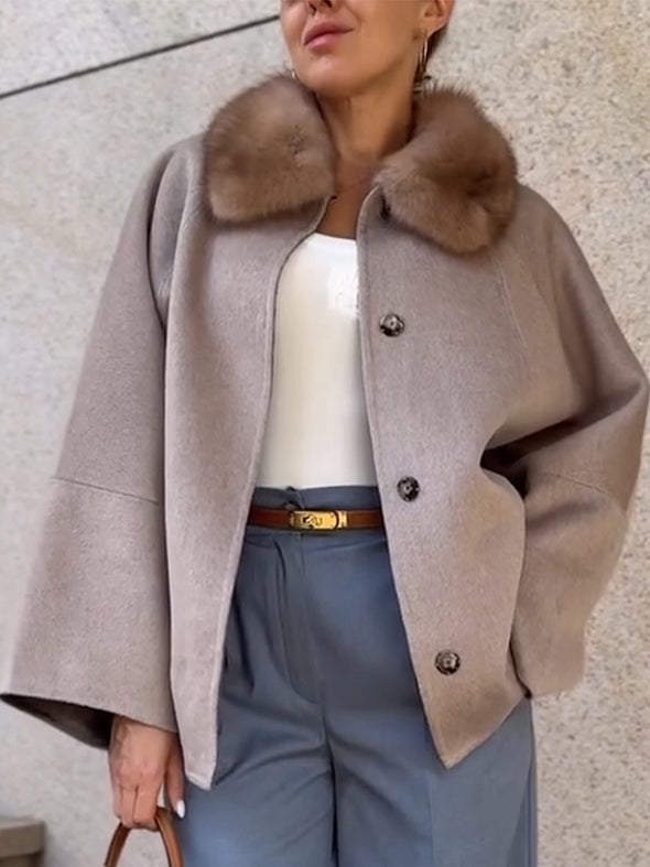 Women Fur Collar Temperament Casual Coat