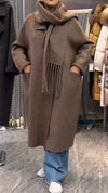 Womens Lapel Solid Color Temperament Casual Coat