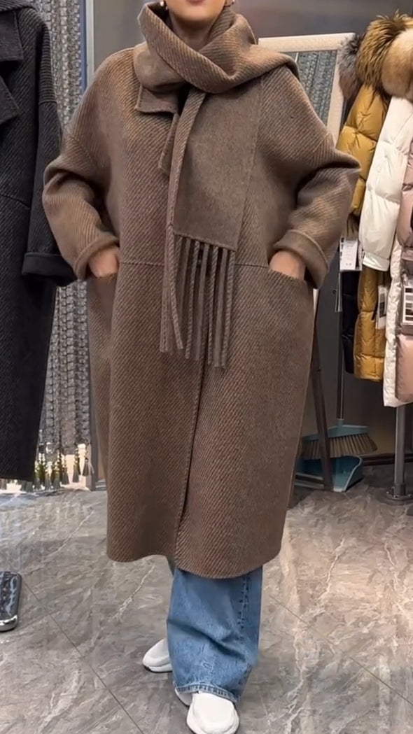 Womens Lapel Solid Color Temperament Casual Coat