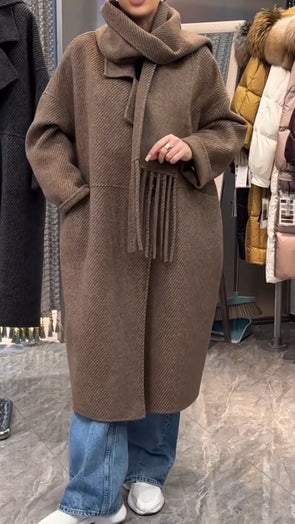 Womens Lapel Solid Color Temperament Casual Coat