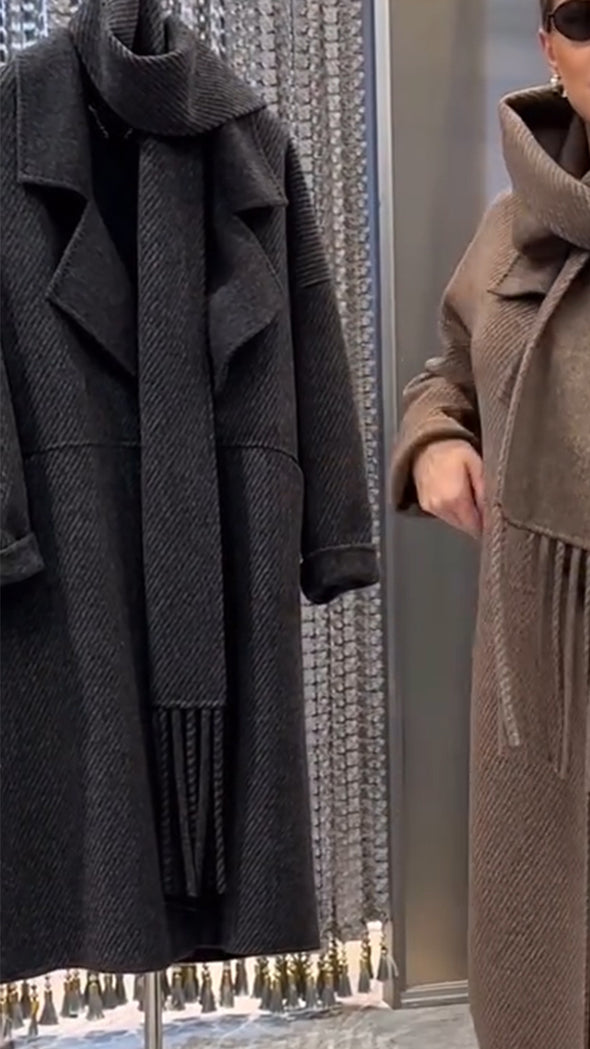 Womens Lapel Solid Color Temperament Casual Coat