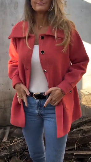 Womens Lapel-breasted Casual Coat