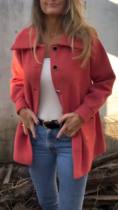 Womens Lapel-breasted Casual Coat