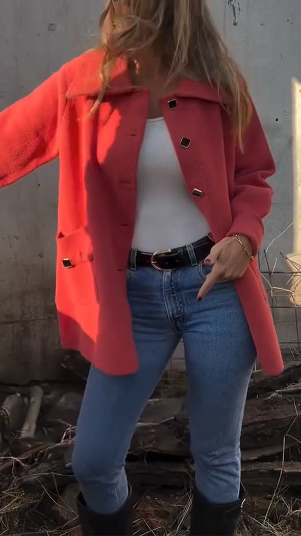 Womens Lapel-breasted Casual Coat