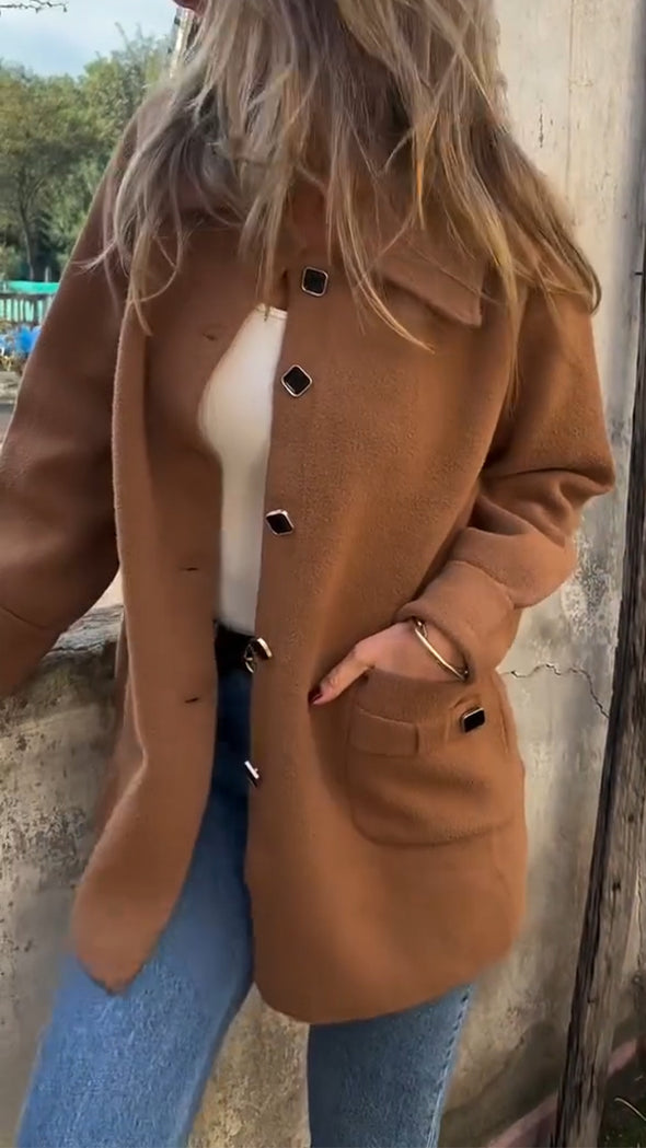 Womens Lapel-breasted Casual Coat