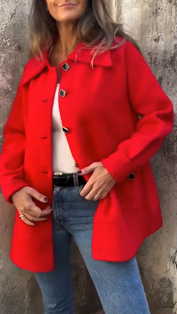 Womens Lapel-breasted Casual Coat