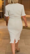 Women V-neck Spliced Tassel Elegant Temperament Dress
