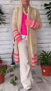 Women Knitted Contrasting Casual Cardigan