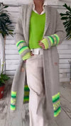 Women Knitted Contrasting Casual Cardigan