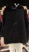Womens Round Neck Drawstring and Ironing Casual Sweatshirt