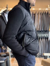Men Round Neck Zipper Spliced knitted Cotton Jacket