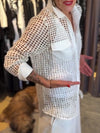 Women Lapel Hollow Casual Top