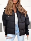 Womens Round Neck Hooded Casual Coat